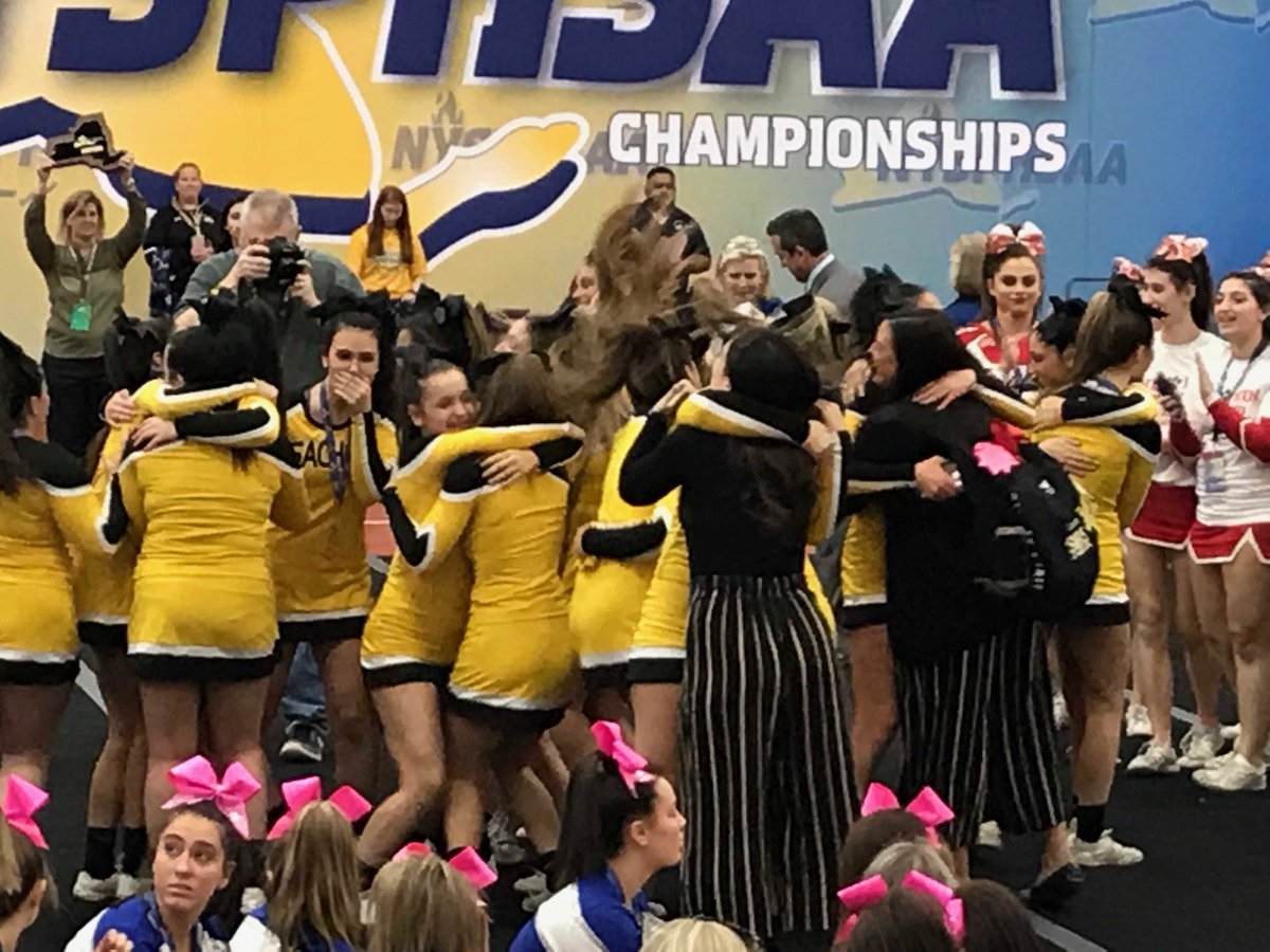 Sachem North celebrates the  state cheerleading championship in the division I Large Schools. Wow what a performance!