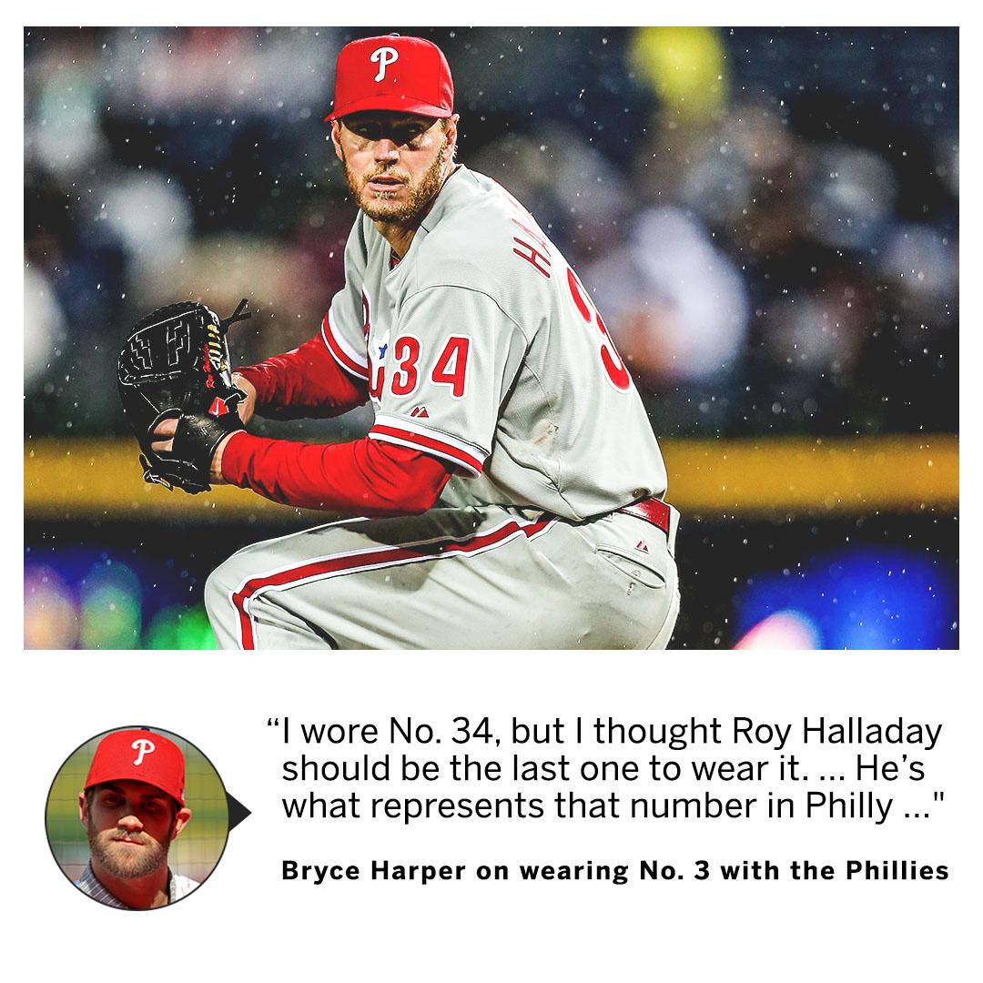 SportsCenter's tweet photo. Bryce Harper revealed why he will be wearing No. 3 with the Phillies 👏 https://t.co/a1pI18gitS
