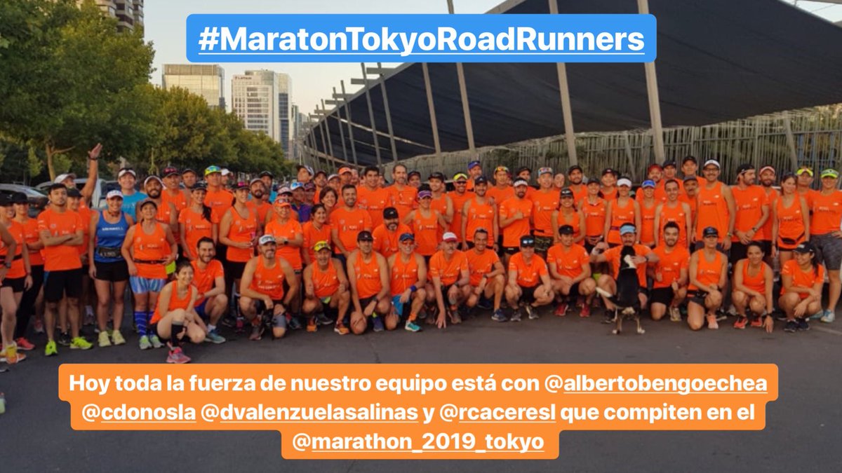RoadRunnersCL's tweet photo. Nos preparamos para ver @espn junto a @IndioCortinez para seguir a nuestros socios Alberto Bengoechea, Cristian Donoso, Diego Valenzuela y Rene Caceres #MaratonTokyoRoadRunners Mucho éxitos a todos los latinoamericanos #Runners  #Maraton https://t.co/nXNLbFRkvi