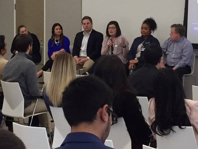 GISBetaZeta's tweet photo. Liberty! Liberty! Liberty!
March 1, 2019
UNT RMIN students kicked off the month of March by attending an open house event hosted by Liberty Mutual at their Plano, TX campus. https://t.co/lk4WZijdow