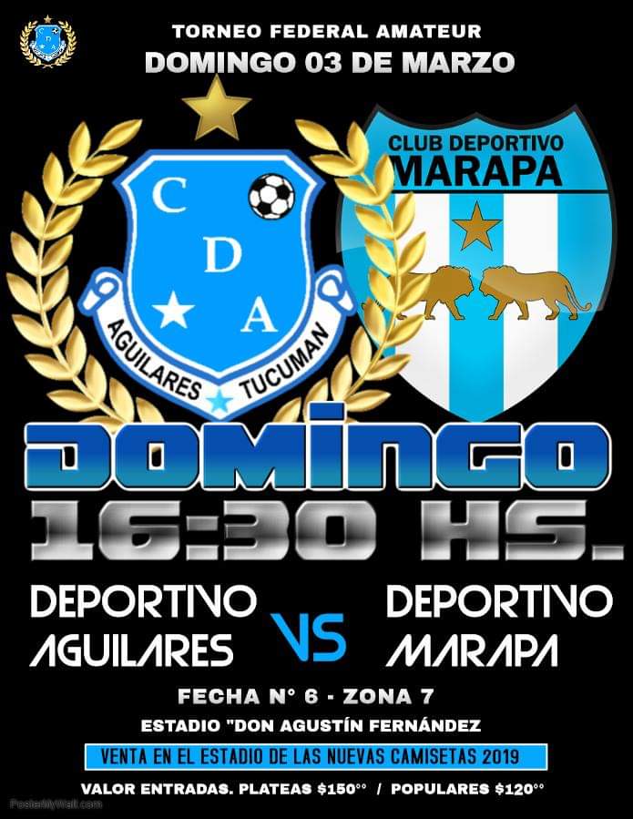 DepAguilares's tweet photo. Desde las 16:30 hs Dep. Aguilares recibe a Marapa por la fecha 6 del Torneo Federal Amateur donde sólo le sirve ganar para seguir en carrera por la clasificación 
En el estadio estarán a la venta las nuevas camiseta del Celeste
El valor de las entradas
Plateas $150
Populares $120 https://t.co/coEu2OVkJ6