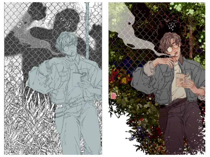 i found the original wip of this piece &amp; it's always funny to me that this happened LMFKDD 