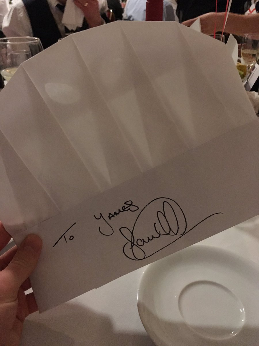 JLManford's tweet photo. @samwarburton_ thanks for the chef hat sign! Check out the page I mentioned... https://t.co/eXjxC8FKF8 any challenge suggestions are welcome. All for a good cause @PAPYRUS_tweets https://t.co/vq3pfdarzK
