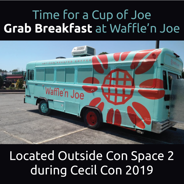 CecilCon_2019's tweet photo. The best waffles around is a great way to start the day! We are happy to announce that Waffle'n Joe is headed back to Cecil Con! Get ready to break the morning with the best breakfast on wheels!
...
#cecilcon #cecilcon2019 #foodtruck #foodtrucks #convention #conlife #wafflenjoe https://t.co/SiDJ4gepTc