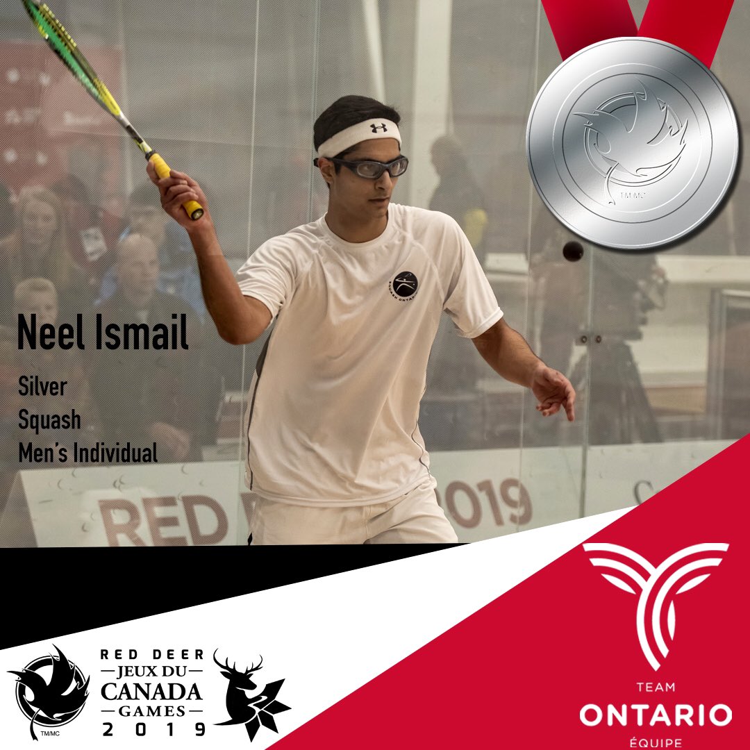 GoTeamOntario's tweet photo. MEDAL ALERT: Neel Ismail (Toronto, Ontario) wins silver in the Squash - Menβs Individual event at the @2019canadagames! π₯π¨π¦
Congratulations on your silver medal Neel! π
#CGSquash #GoTeamO #CWG2019
#CanadaGames #ThisIsOurMoment https://t.co/AzllGtk53N