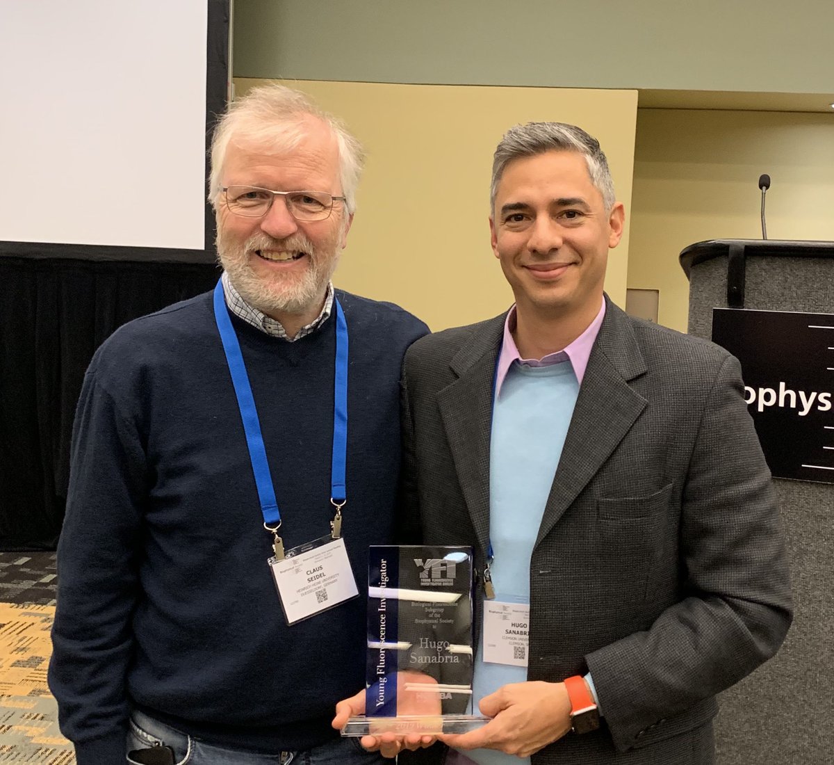 SMBLab's tweet image. Honored to be the recipient of the 2019 Young Fluorescence Investigator award #bps19 @BiophysicalSoc #biologicalfluorescence sponsored by @HScientific ... @ClemsonScience @ClemsonResearch #beingthankful #notalone