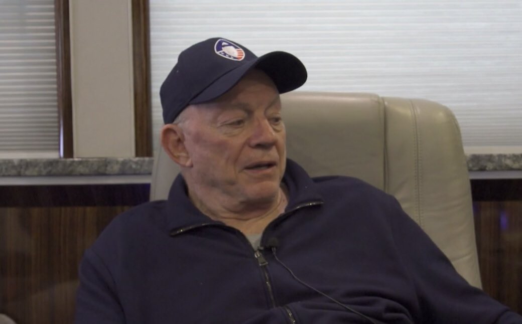 Jon Machota (@jonmachota) on Twitter photo While talking with local reporters today at the combine on the Cowboys bus, Jerry Jones wore an <a href="/TheAAF/">The Alliance</a> hat While talking with local reporters today at the combine on the Cowboys bus, Jerry Jones wore an <a href="/TheAAF/">The Alliance</a> hat