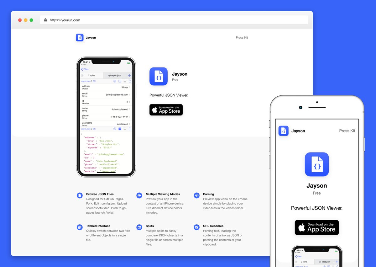 ebaehr's tweet image. I built a tool for making simple iOS app sites.

🔧 Fork the repo
🗝 Enter iOS App ID in config.yml
📲 Upload video preview or screenshot
🎨 Customise site in config.yml (no HTML/CSS)
✅ Site becomes live at GitHub Pages repository URL

Try it out → github.com/emilbaehr/auto…
