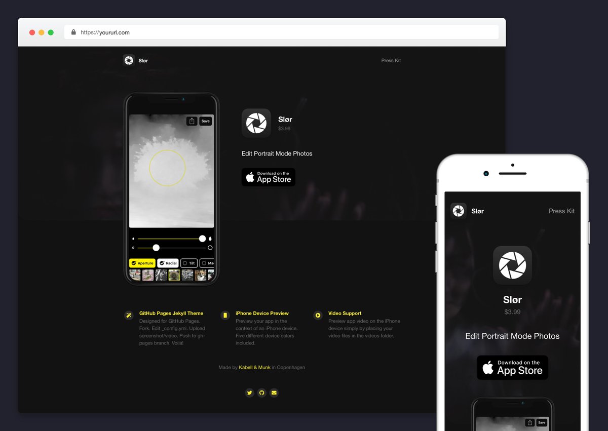ebaehr's tweet image. I built a tool for making simple iOS app sites.

🔧 Fork the repo
🗝 Enter iOS App ID in config.yml
📲 Upload video preview or screenshot
🎨 Customise site in config.yml (no HTML/CSS)
✅ Site becomes live at GitHub Pages repository URL

Try it out → github.com/emilbaehr/auto…