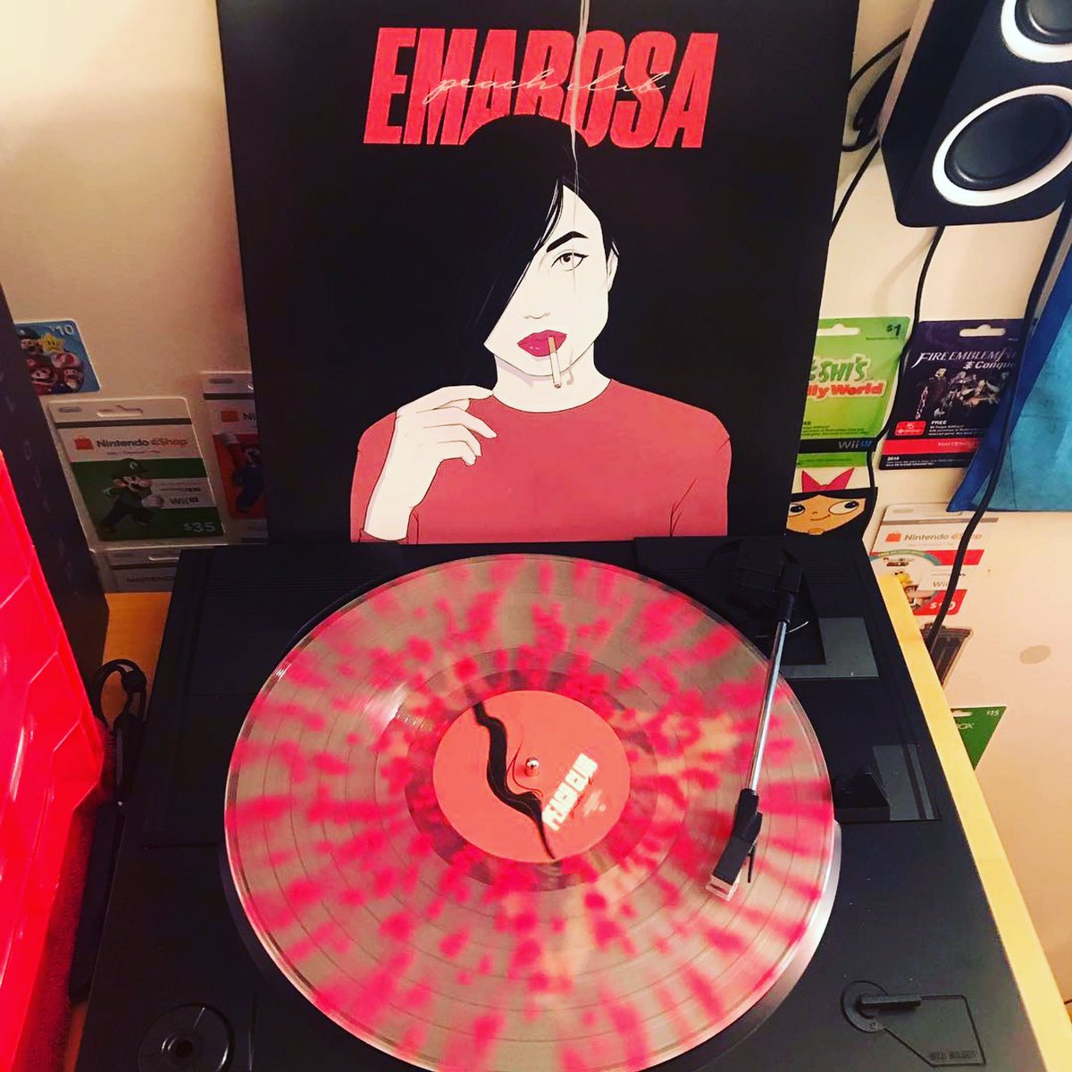 VNYL on Twitter: "Who is picking #emarosa this month for their #vnyl to get this exclusive pink splatter Peach Club?! 👉 https://t.co/ZyVcapsSeJ https://t.co/2ADGbgJrWO" / Twitter