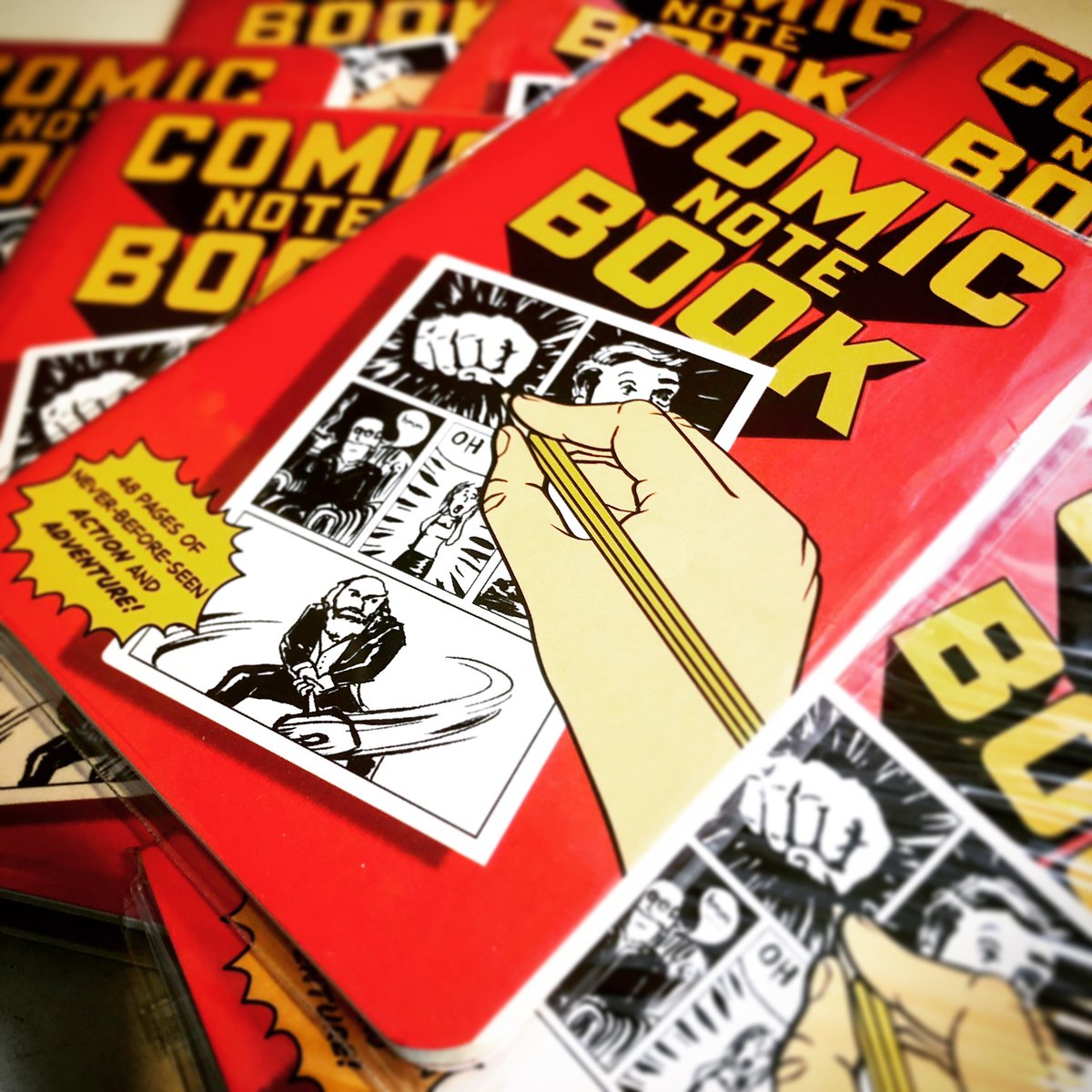 NAEAMiddleLevel's tweet image. Assembling our #PreConComicCon goody bags. Excited to include this 
#ComicNoteBook from @UPGuild! @NAEA #middlematters #NAEA19