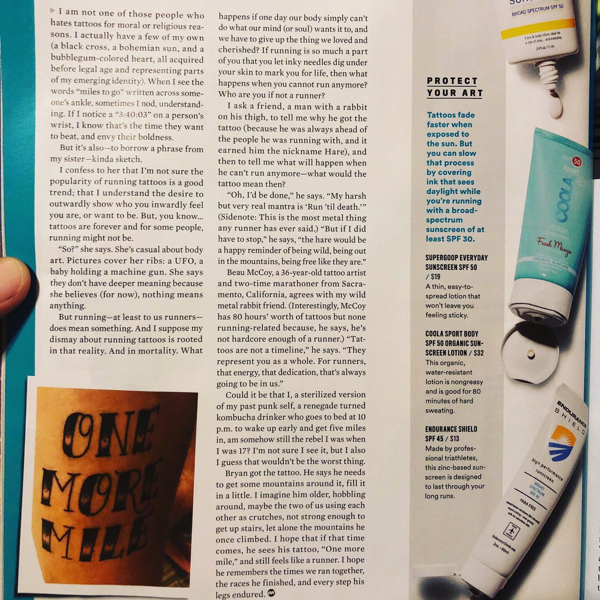 EnduranceShield's tweet photo. Thrilled to be featured in the latest issue of @runnersworld ! Thanks for the shout-out!! #sunscreen #runner #triathlete #triathlon #racing #shieldyourskin #spf45 #runnersworld https://t.co/dR0KrLEj5R