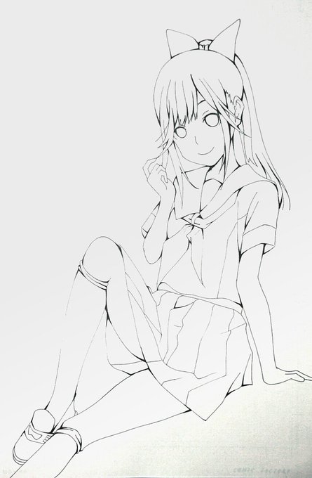 #絵師さんにイラスト化してほしい画像をレイヤーが垂れ流す にて
 🌸金欠すぎて心の底から叫ぶ桜花 🐏@ouka_haru16さんを描かせていただいてます!
途中経過で今は線画中です～ 