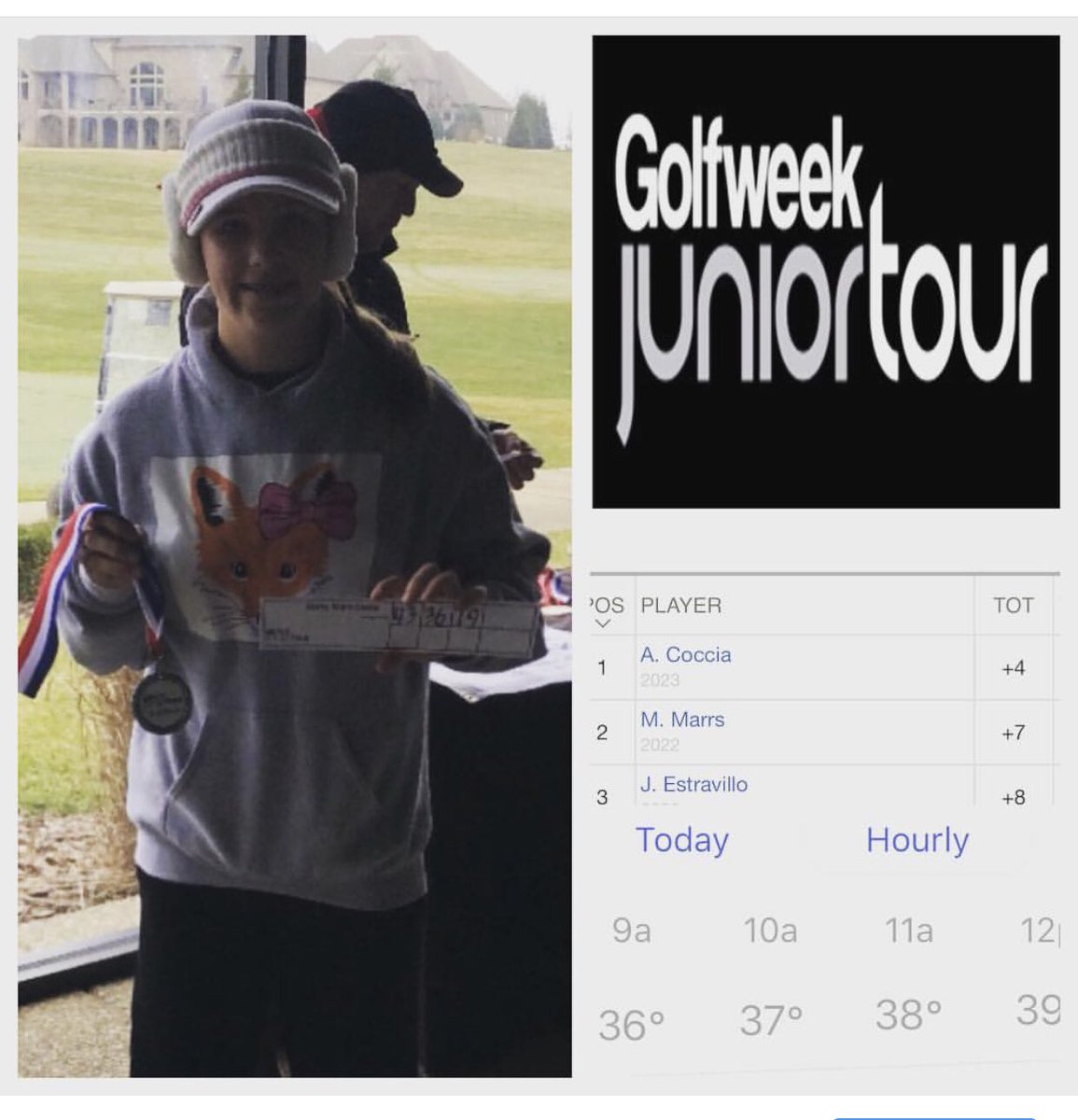 Cold start to the first tournament of 2019...shot even par 36 on the back to finish with 79 and 2nd place!  #golflife #nodaysoff #golftournament #golfgirls #golflife #girlsthatgolf #juniorgolf #freshmanyear #golfweek #mkthefox
