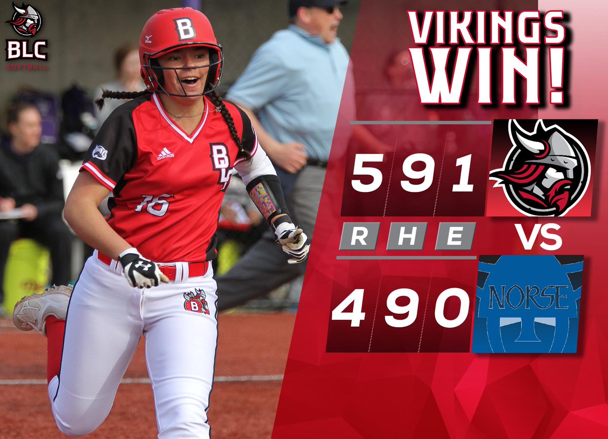 BLCvikings's tweet photo. Vikings defeat 10th ranked Luther College in extra innings. Jenna Reynolds delivered the game-winning hit and Morgan Mashlan scored the winning run. #BLCVikings https://t.co/8RjMSASFaj