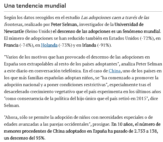 pacheco_txt's tweet photo. Nadie está adoptando, ni siquiera en los países del primer mundo. ¿Acaso creen que en América Latina en donde la gente apenas llega a fin de mes con un poco de dinero, van a adoptar?No. 

Fuente: El Mundo, España. https://t.co/EK05J3iux4