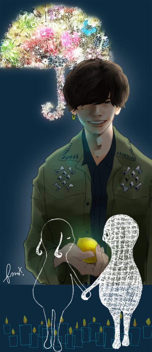 イラスト自体はこんなかんじ！ #米津玄師 #脊椎がオパールになる頃