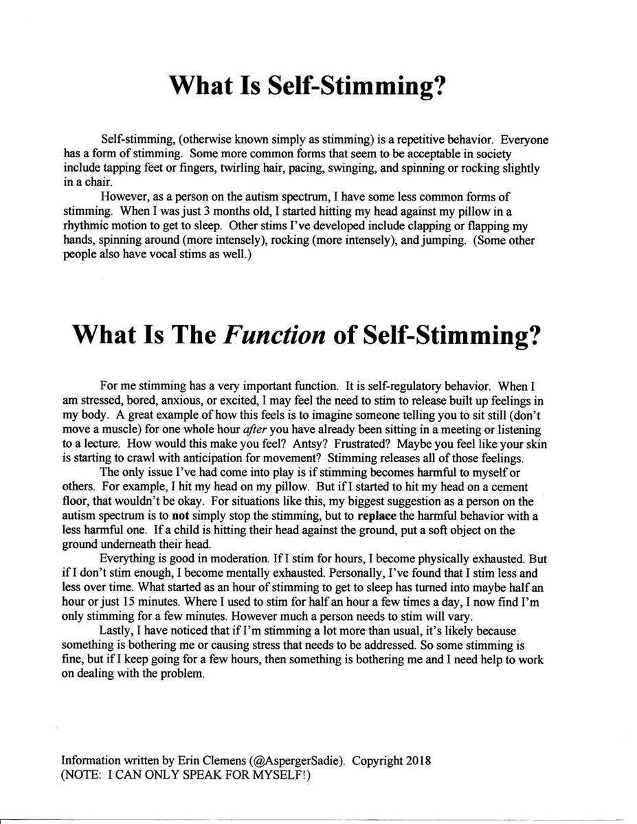 FlattDr's tweet photo. Awesome insight from Autism Advocate Erin Clemens!
#aspergersadie #aspielife #stimming #optasia #neurodiversity https://t.co/nQYNlMLKUZ