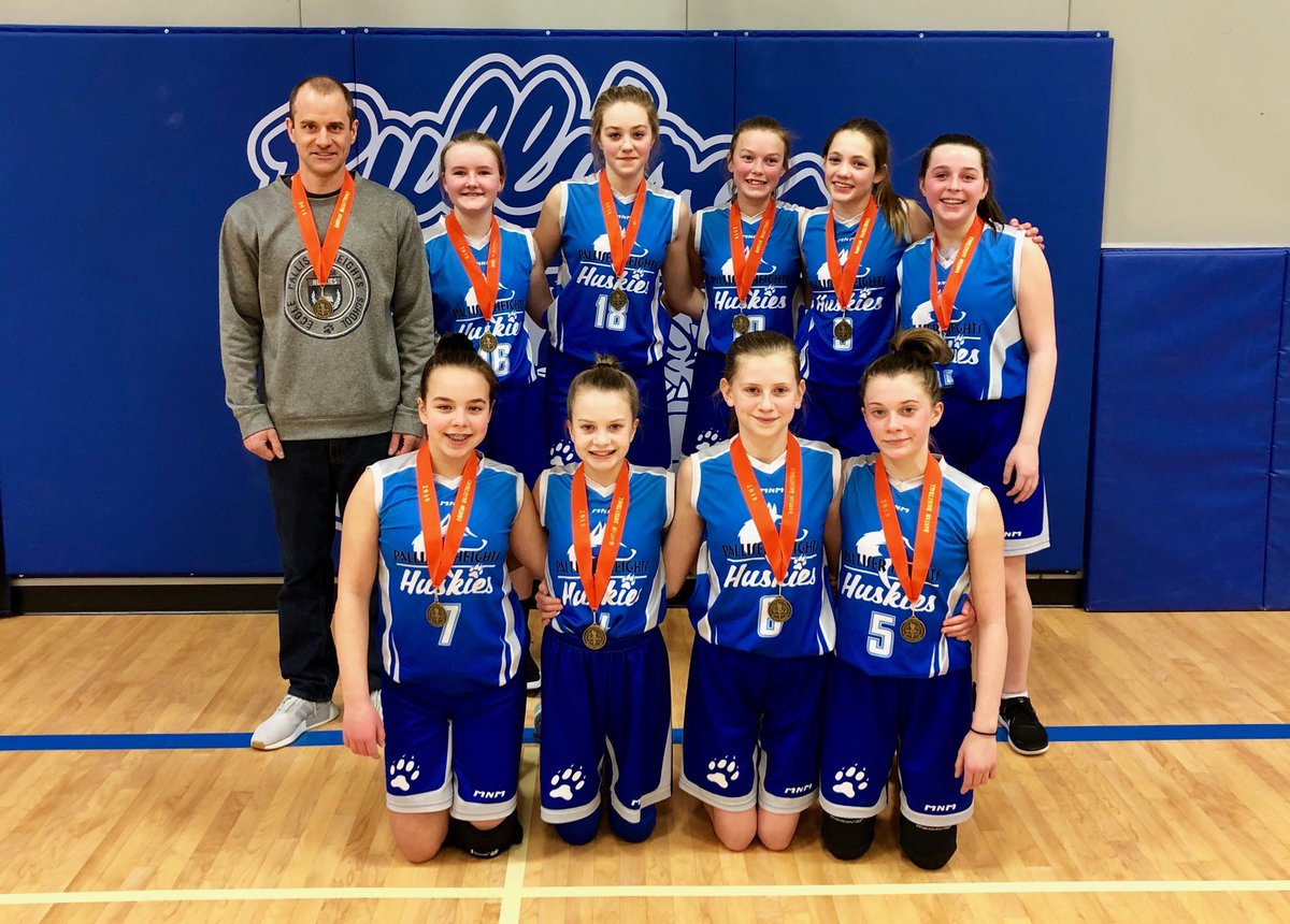 ⁦<a href="/palliserheights/">École Palliser Heights School</a>⁩ A Girls are the South Central Bantam Girls Basketball Camps for 2019.  Big thanks to Central Butte for hosting despite the cold &amp; H20 challenges#huskieshoops#3cheersforWist