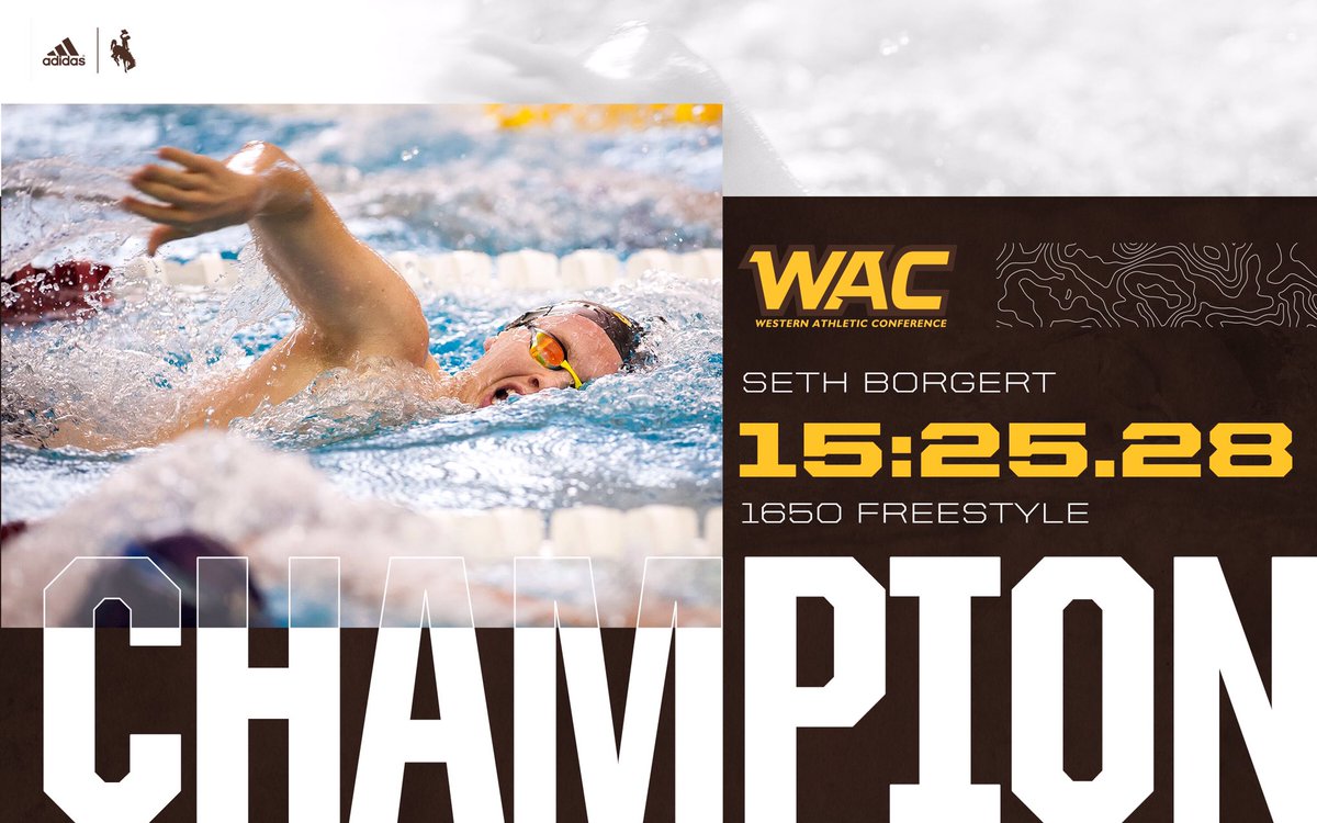 🥇 for Seth Borgert! He records a personal best time on his way to becoming a WAC champion! 

#OneWyoming #GoWyo