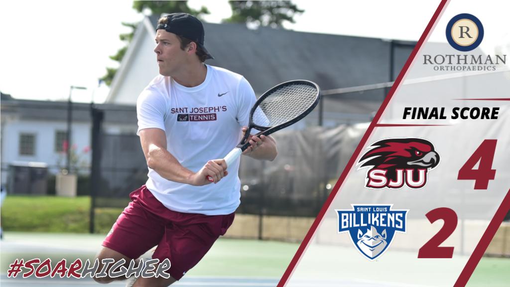 SJUHawks_Tennis's tweet photo. The men's squad notched its first win of the spring today against Saint Louis!

Details to come later on today's #HawksWin! #THWND #SoarHigher https://t.co/Kh2hasXVU2