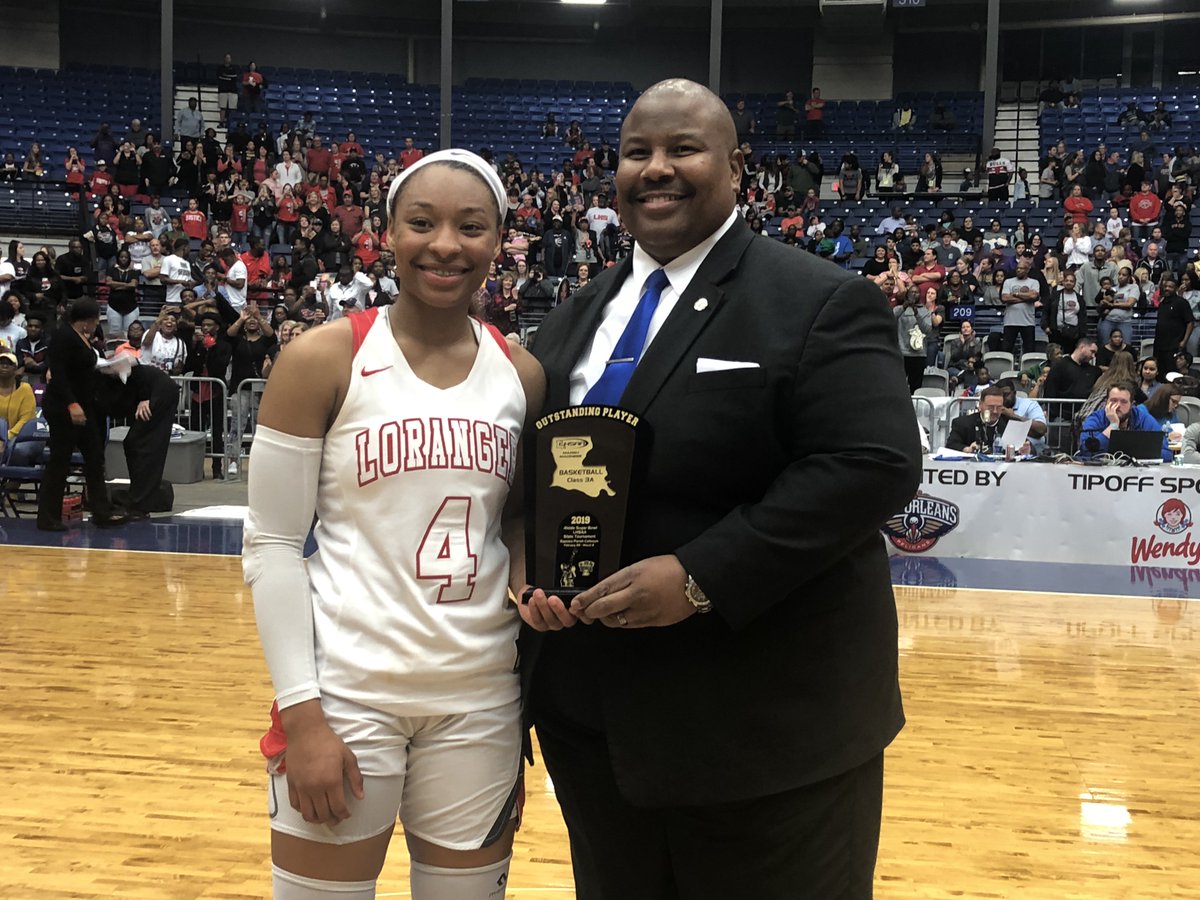 LHSAA's tweet photo. Congrats to Jamya Mingo-Young the Most Outstanding Player in the Class 3A Girls’ Marsh Madness State Championship! https://t.co/pwrv6LgqPi