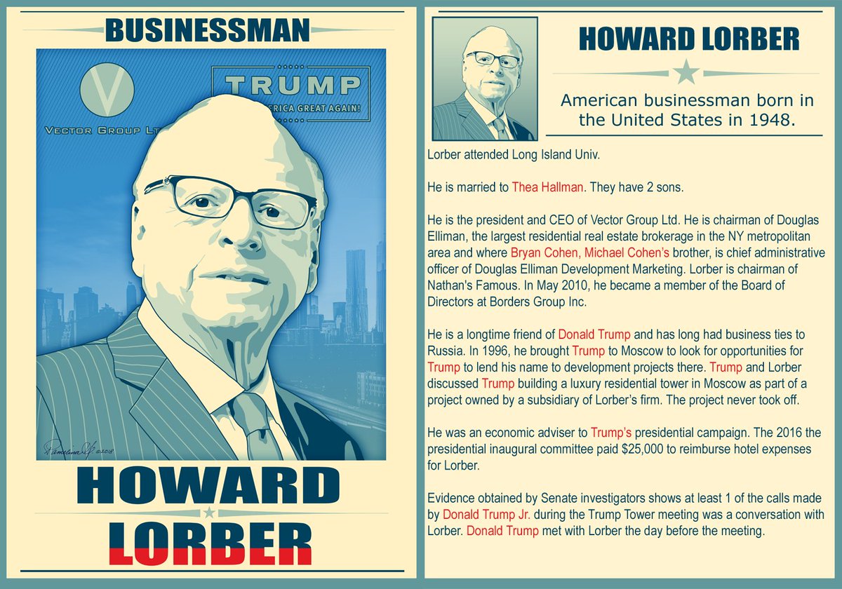 New card for The Witch Hunts - Howard Lorber.
 He's the man that  Donald Trump Jr. had a phone call with during the infamous Trump Tower  meeting. He's a longtime friend of the family.
 #tradingcards
 #howardlorber
 #trumptower
 #witchhunt