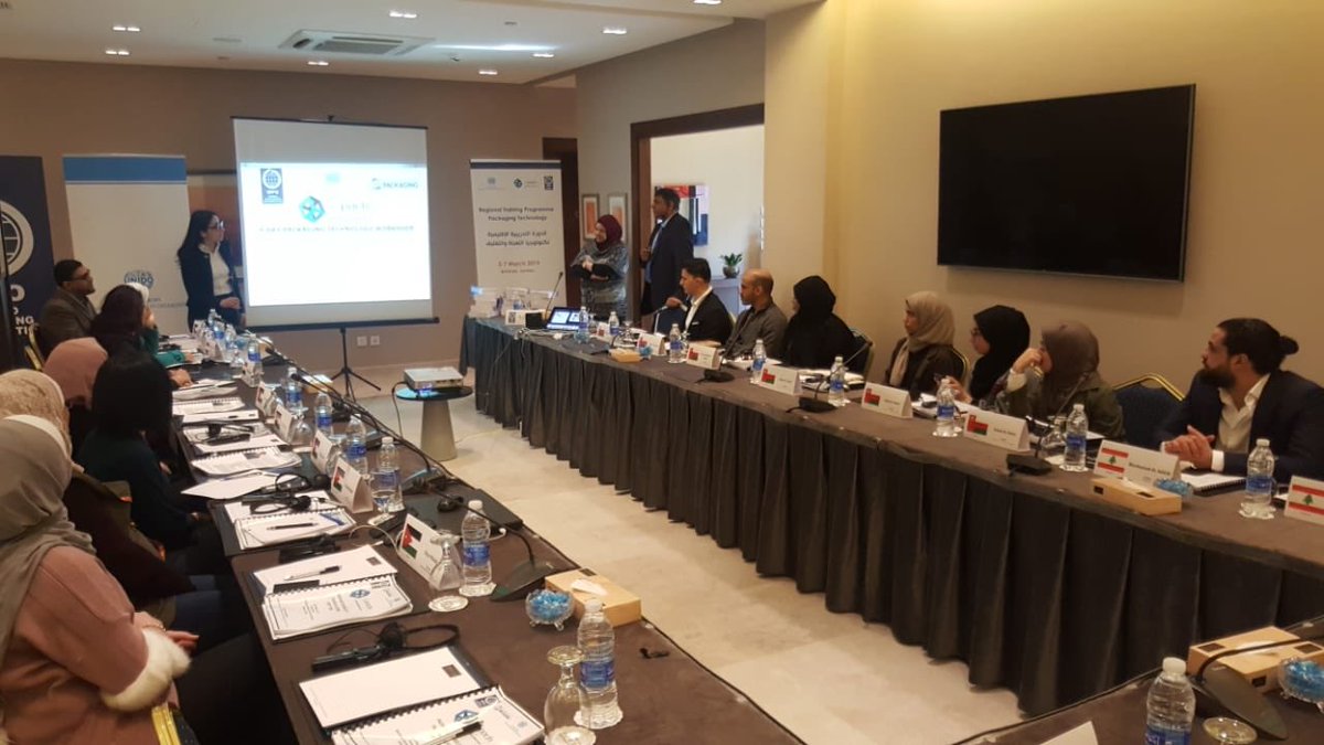 UNIDO_Jordan's tweet photo. UNIDO JO in partnership with Jopack and the WPO provides a five day training to strengthen the packaging industry through enhancing innovation and technology transfer in Jordan, Lebanon, Egypt, Morocco, Palestine and Oman.
#SDG9,17
#jopack #WPO #UNIDO_JO #Sida #SAFE https://t.co/f6MKmqgzQV
