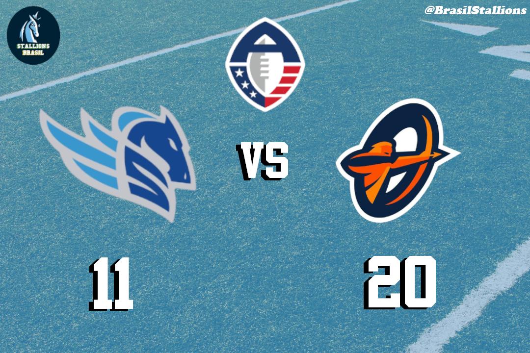 BrasilStallions's tweet photo. Fim de papo! Primeira derrota em casa.
Salt Lake Stallions 11 x 20 Orlando Apollos
#AAF #AAFBrasil #StallionsBrasil #FullSteedAhead #ICEtheRICE https://t.co/Y0EIxTQn6f