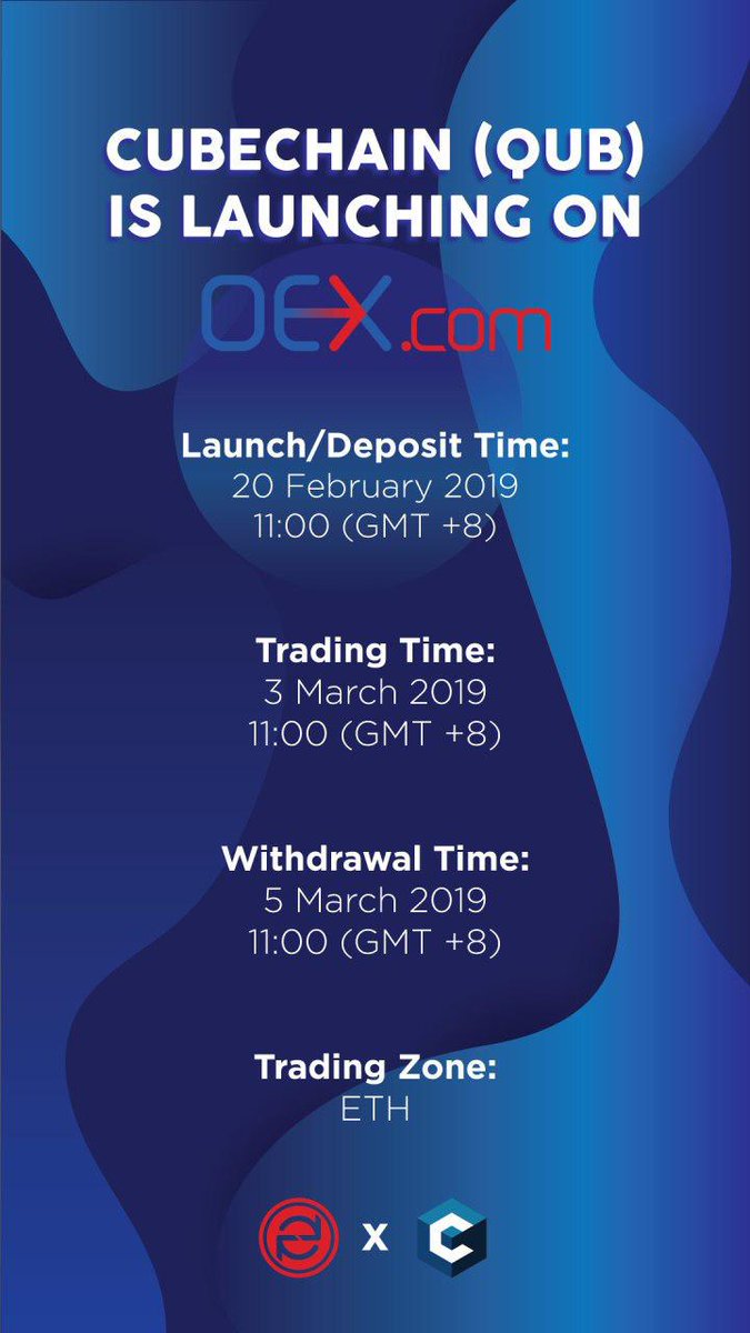 oexcom's tweet image. 【Official Announcement】Dear OEX users, Cubechain (QUB) is officially launched on OEX.com . For more details, kindly click on oex.cn/notice_info?nt…. Thank you for supporting OEX! 😊👍 @cube_chain 

#Blockchain #blockchaintechnology #Crypto #cryptoexchange