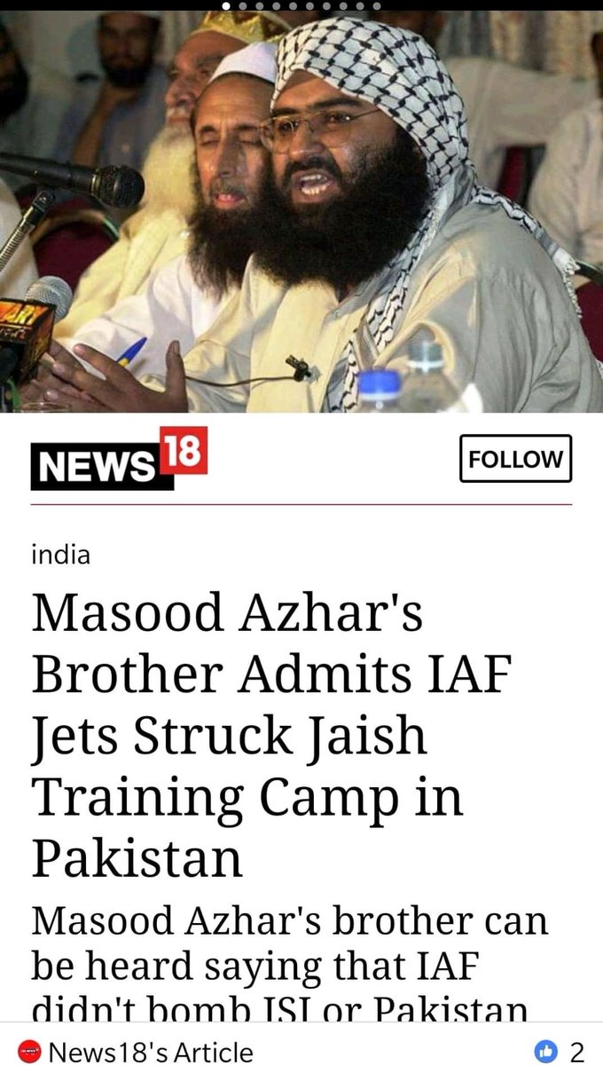 SaumyadeepDas4's tweet photo. #PakistanJihad #TerroristNationPakistan #ExposingPakistan #CrushPakistan
JeM has themselves accepted that the Balakot Airstrike by India had destroyed a lot of their training camps and ammunitions.And then comes Pakistan who is fooling everyone saying that nothing has destroyed https://t.co/WcZcN0v6KA