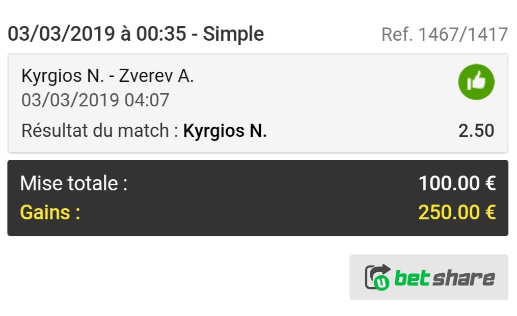 TennisBenef's tweet photo. Merci Nick !
Dommage dans un autre combi Djere me fait sauter un peu plus de 800 euros. https://t.co/vZlcQieuZ6