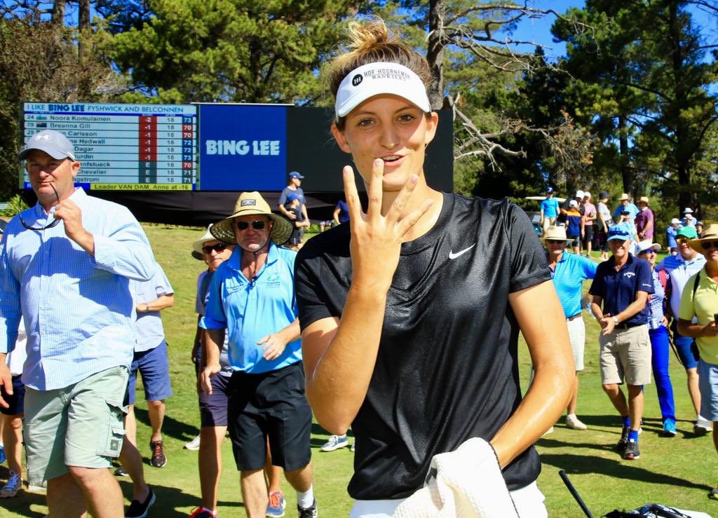 LET win no.4 for <a href="/Annevandam/">Anne van Dam</a> with a 3 stroke victory in the <a href="/ActewAGL/">ActewAGL</a> Canberra Classic. Let the celebrations begin! 

#VisitCanberra