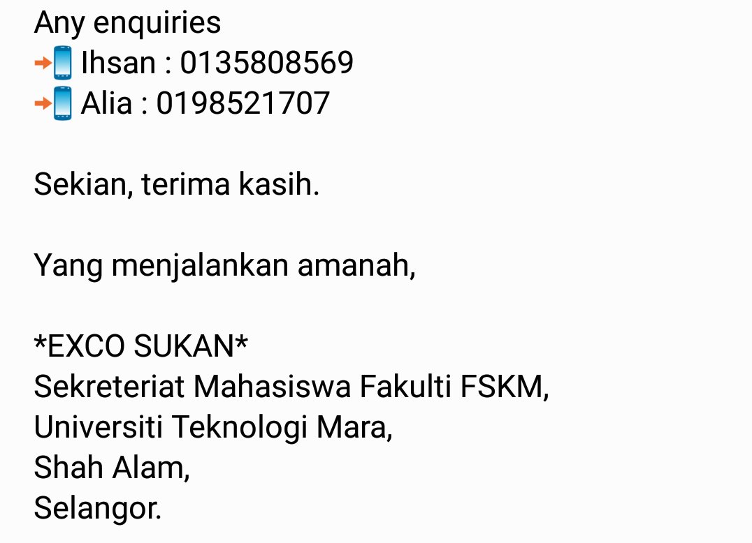 SMKPPIM's tweet photo. Assalamualaikum w.b.t,
Salam Sejahtera,
Salam UiTM diHatiku,
Salam FSKM Perkasa 💪🏻
#UiTMDihatiku
#smffskm
#fskmperkasa
#fskmohsem https://t.co/GnhENV3rSI