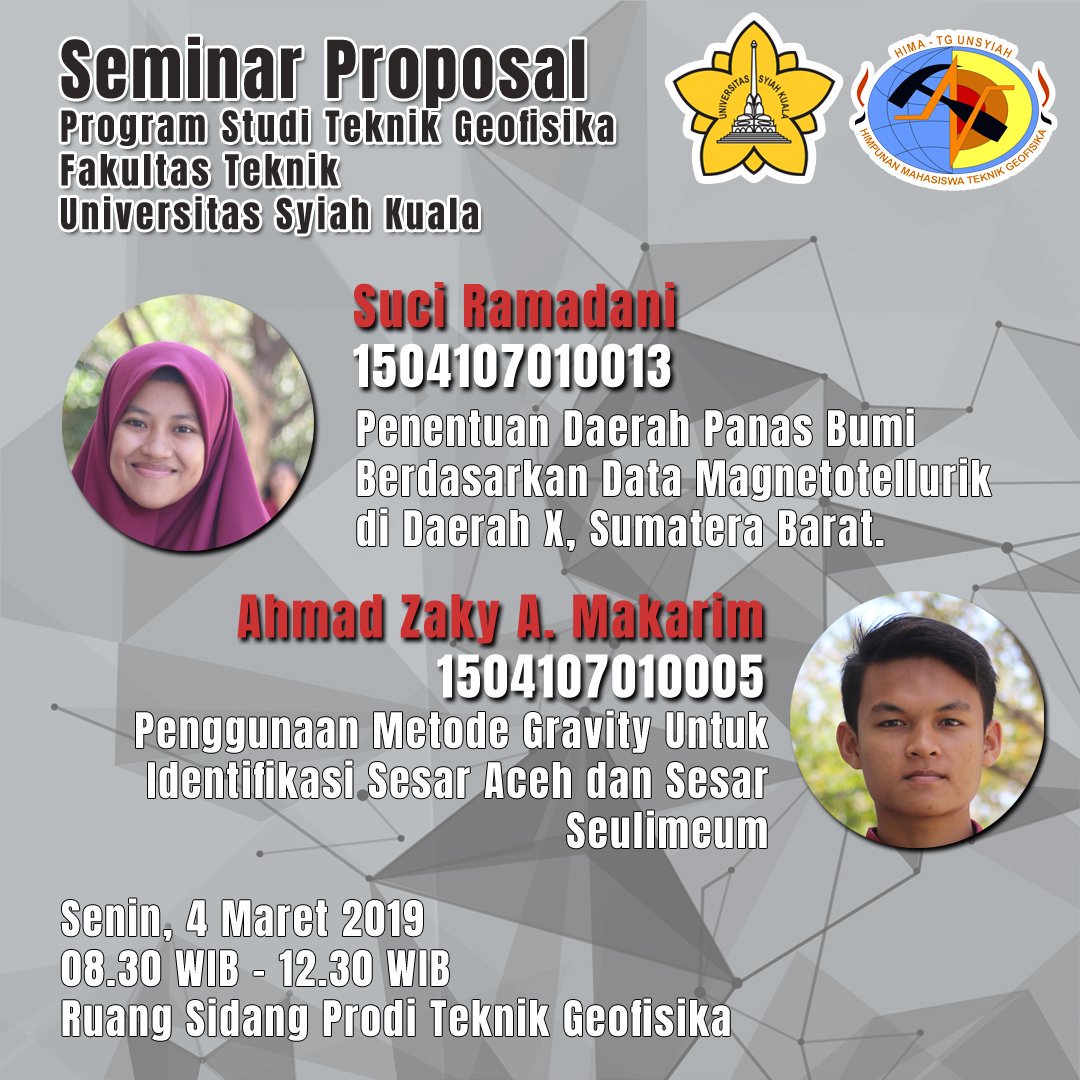 himatg_usk's tweet photo. [SEMINAR PROPOSAL]

Selamat berjuang untuk  Mahasiswa Teknik Geofisika 2015 yang melaksanakan seminar proposal esok hari.Semoga diberi kelancaran dan mendapatkan hasil yang terbaik.
.
#HimaTG #KabinetKerjasama #Geofisika #FT #Unsyiah #Aceh https://t.co/kszwipYxQy