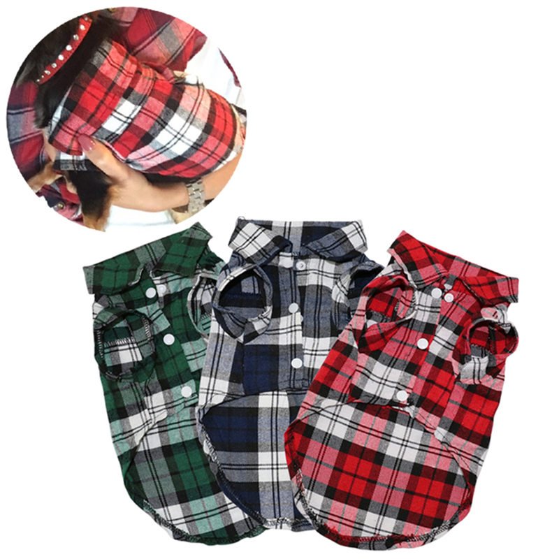 dogcatmartshop's tweet photo. #hashtag2 Plaid Dog Clothes Summer Dog Shirts for Small Medium Dogs Pet Clothing https://t.co/QtYUmEC91Q