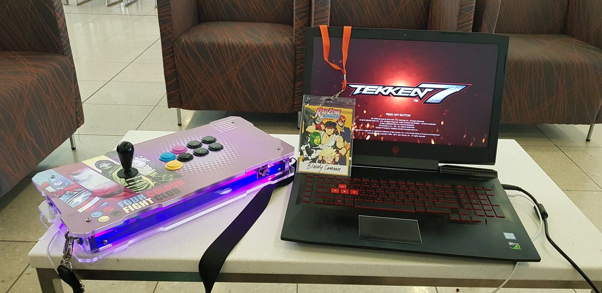 bloodysamoan's tweet photo. At Christchurch airport after a much needed fun weekend at @standing_fierce #RedzoneRumble3
Thanks to @OMENbyHP for the portable setup & #AcrycadeGear for the pimped out arcade stick.
GGs everyone and mad props to all the #StandingFierce crew for the dope event. https://t.co/DzvqHnxqoa