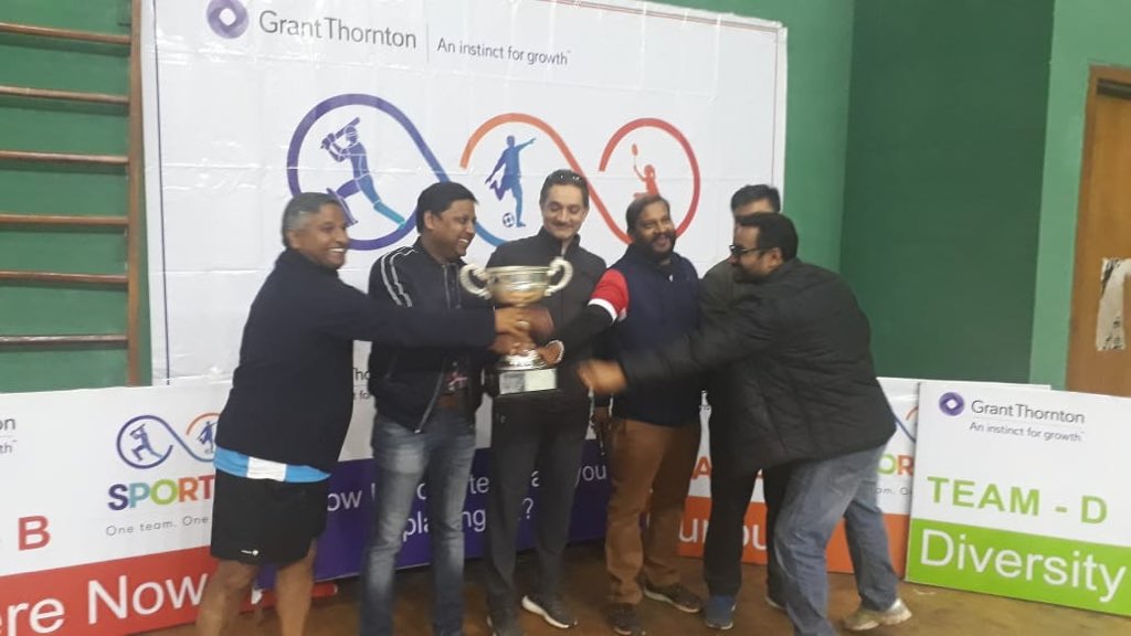 VisheshCC's tweet image. .@GrantThorntonIN #SportsFest2019 

A lot of silverware given, a lot of sweat and tired muscles, but only one winner- our Value of #Collaboration 

Clearly challenging the Status Quo is what we all really enjoy doing 

#StatusGo