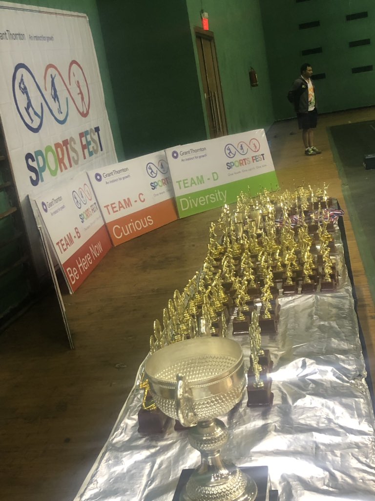 VisheshCC's tweet image. .@GrantThorntonIN #SportsFest2019 

A lot of silverware given, a lot of sweat and tired muscles, but only one winner- our Value of #Collaboration 

Clearly challenging the Status Quo is what we all really enjoy doing 

#StatusGo