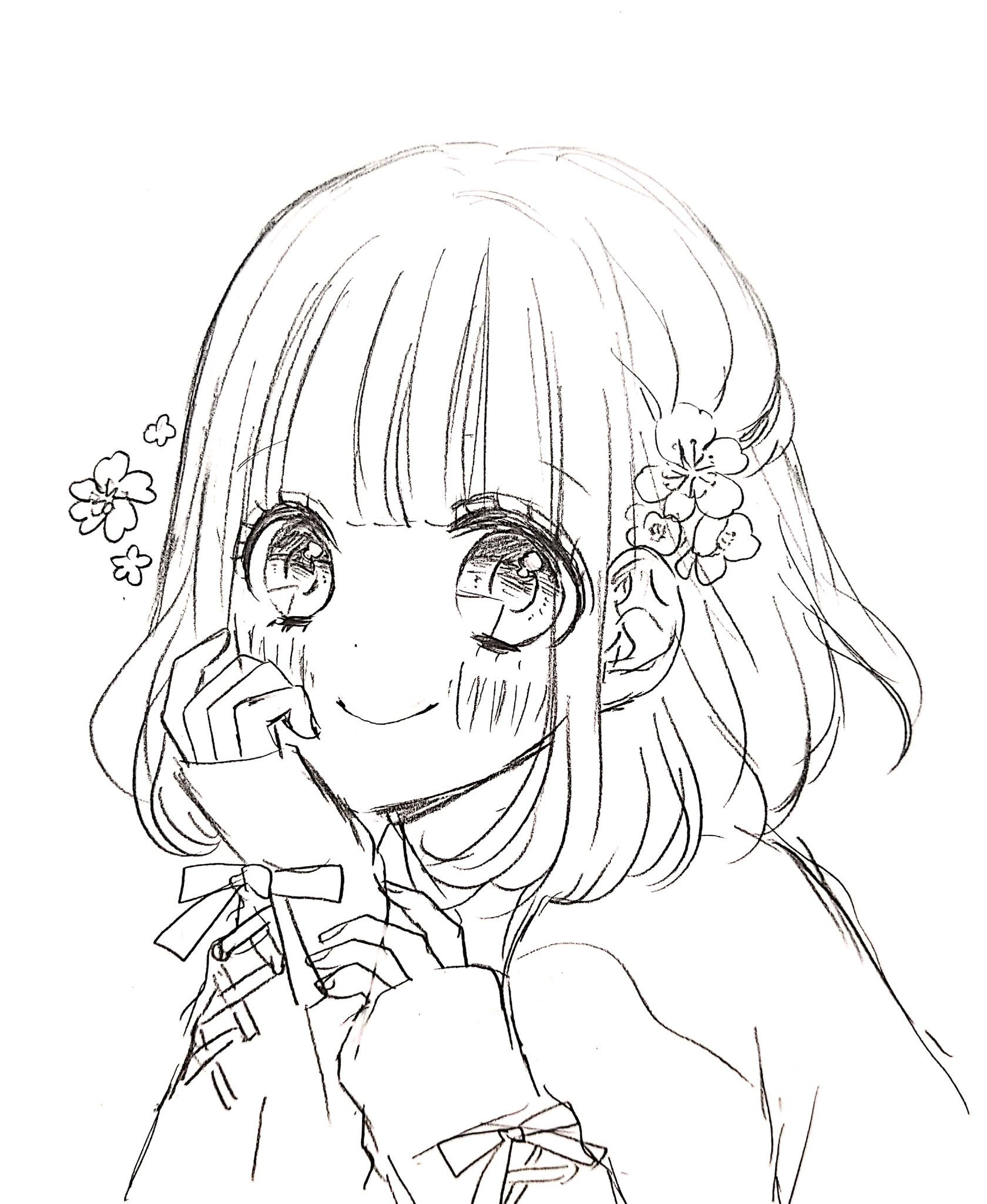 柚原瑞香 ふたりのポラリス 発売中 3月3日のひなまつり 今日はゆゆの誕生日です 久々にゆゆ描いた 長い髪と迷ったけど やっぱり今のゆゆでボブ なないろ革命