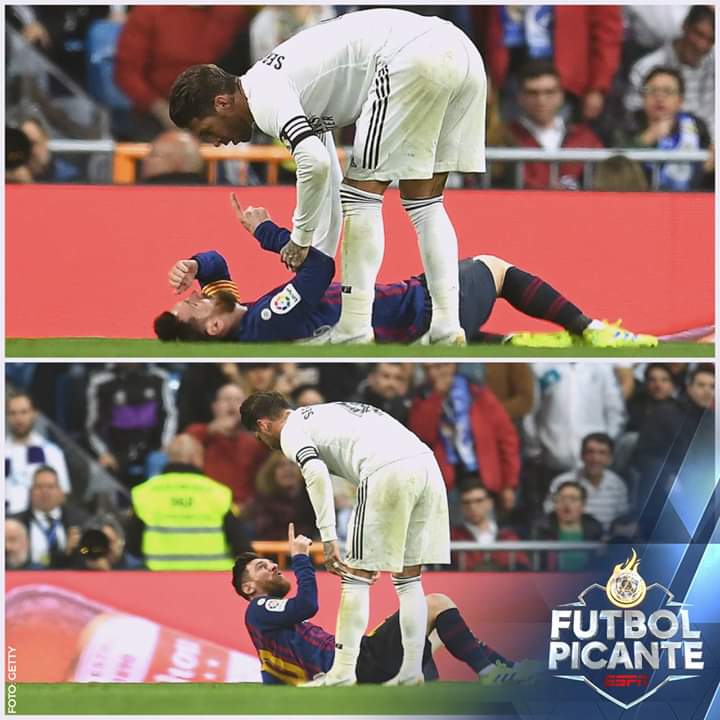 Ramos is the most Alpha captain in the entire world. Loved what he did. I do not regret it. Ramos is absolute legend, next time take his teeth off. seriously there was nothing in this. Not deliberate, just aa accidental bump.
#RMClasico #HalaMadrid