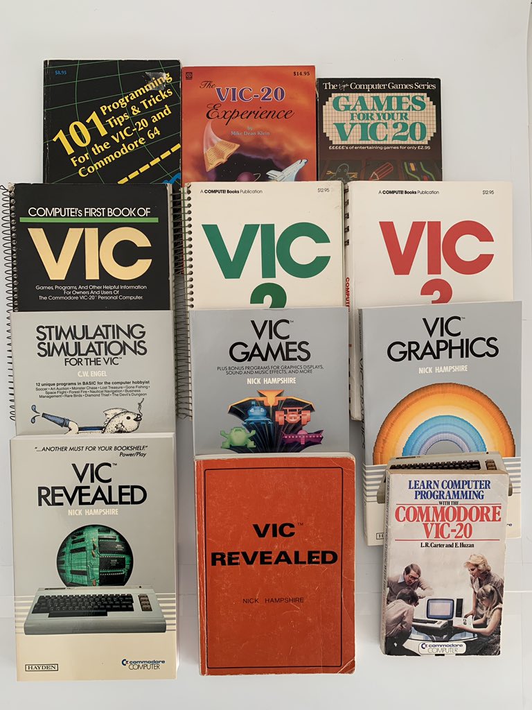 oldcomputr's tweet photo. @JudgeDrokk @MrTomsWorld @8bit_era Some of my VIC 20 books https://t.co/QuC9IWsh3A