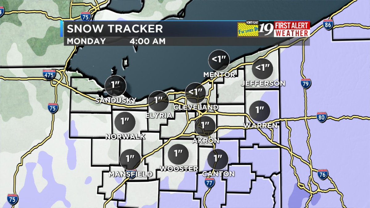 LoufmanWeather's tweet photo. Snow arrives this afternoon and ends overnight leaving snowfall totals for everyone of around an inch. Highs approach 30 degrees today and retreats into the teens by morning. https://t.co/40hZ8NN2Mz