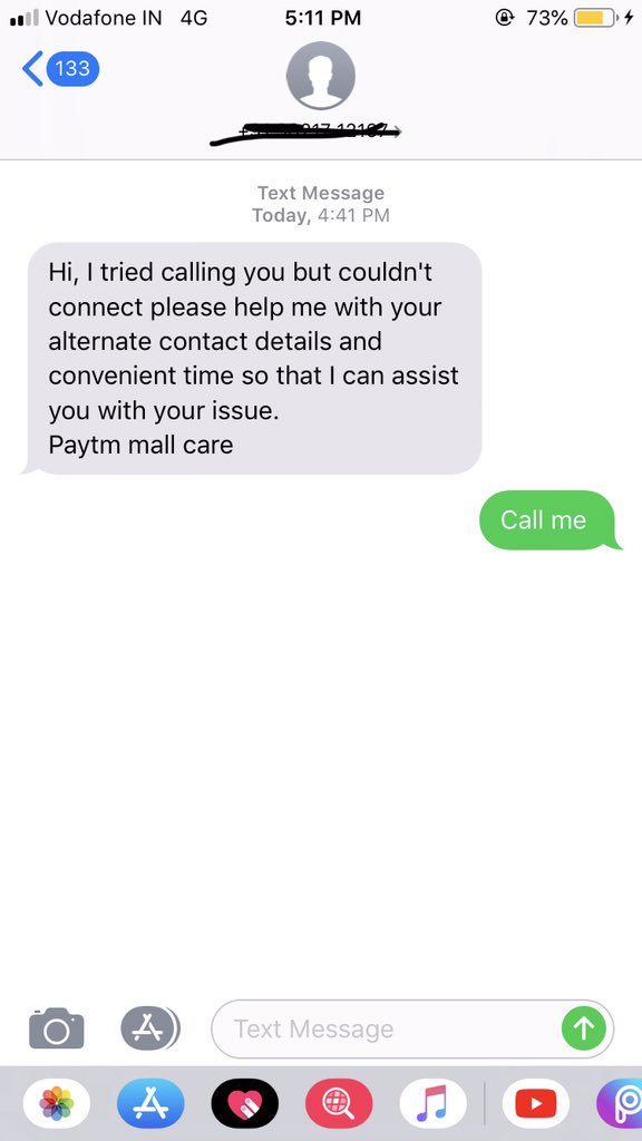 Upanshuh's tweet image. @vijayshekhar @Paytm @paytmmallcare call me asap. Don’t play these tricks of miss call here. If i was promised a call within 2 hrs and i did not get it, it is completely fraud and pathetic customer service by executive gautam. 

#avoidpaytm @JagoGrahakJagoo
