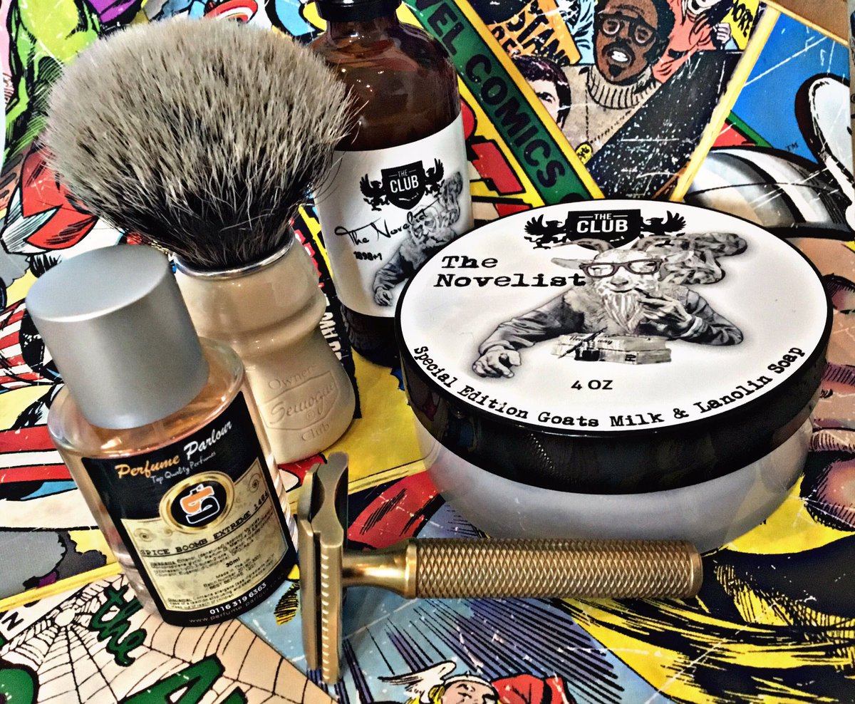 Pre pub lunch head & face SOTD @SemoguePortugal #karverazor #perfumeparlour #arianaandevans @Allwetshavers #WetShaving #traditionalshaving #spicebomb