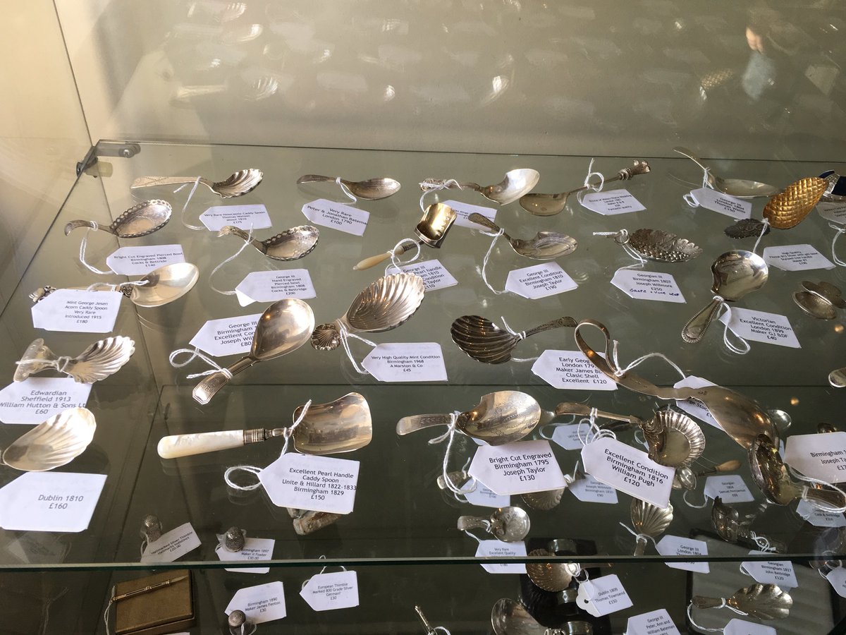 TRAACantiques's tweet photo. The last of our new cabinet dealers is Ag Specialities. They specialise in all things silver. Why not come and have a look today. #newdealer #ag #silver #spoons #birminghamhallmark #londonhallmark #dublinhallmark #exeterhallmark #faberge #augustholmstrom #antiques #bakewell https://t.co/gHZ8uy8bmp