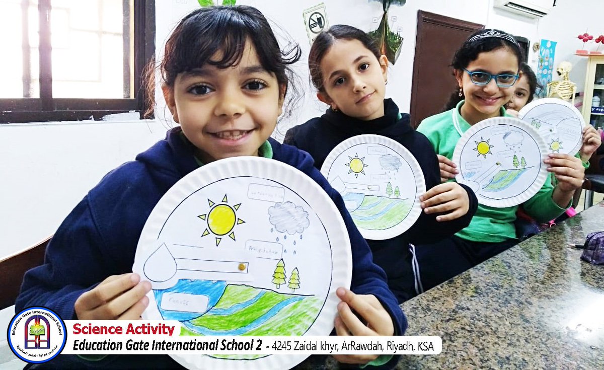 educationgate2's tweet photo. #egis2
#Science_Activity
#Grade_3
The water cycle describes how water is exchanged (cycled) through Earth's land, ocean, and atmosphere. The students enjoyed learning about this process through a fun-filled activity. https://t.co/HhJBzwBrLc