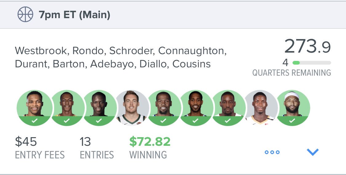 jdgkix's tweet photo. s/o to @DFSNotify for the back to back wins 🔌 https://t.co/poNl3TVa82