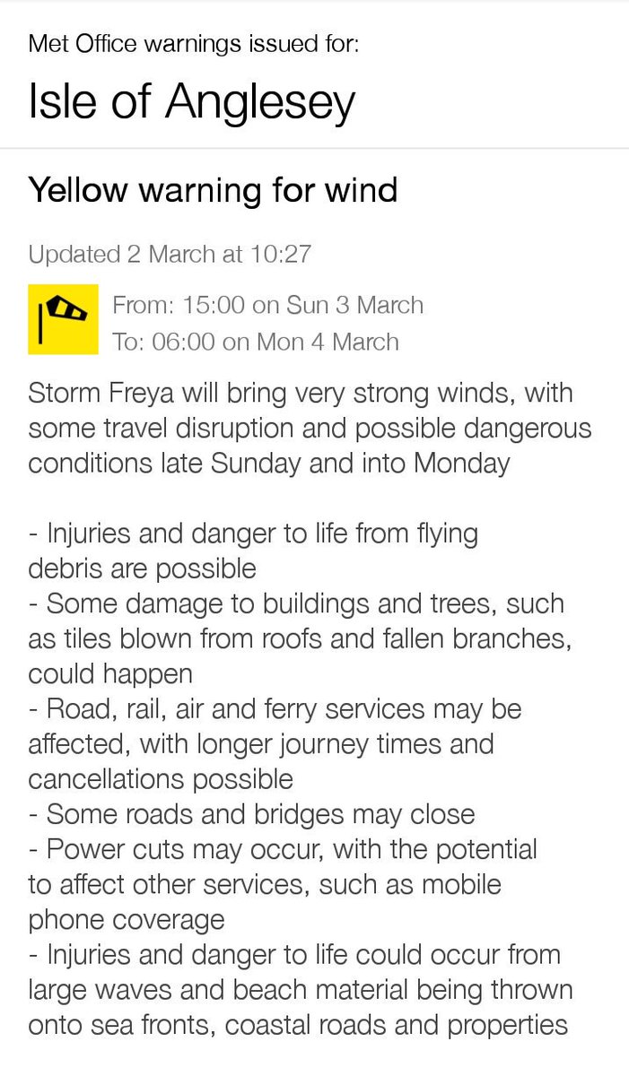 Weather warning from the Met Office. Please be careful.out there today, folks. #NorthWales #Anglesey #coast #seasafety #weatherwarning