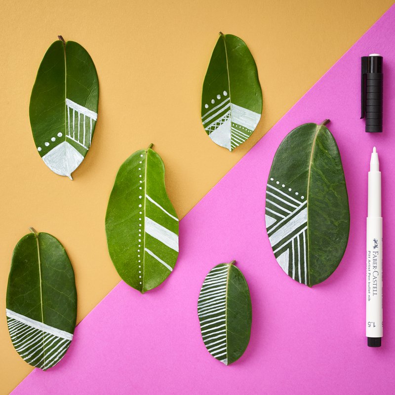 Transform ideas into reality with the highly expressive Faber-Castell White PITT Artist Pen. 
.
.
.
#fabercastell #fabercastelluk #art #artist #leaves #leaf #geometric #white #illustration #draw #drawing #pittartistpen #docrafts #westdesign #westdesignproducts